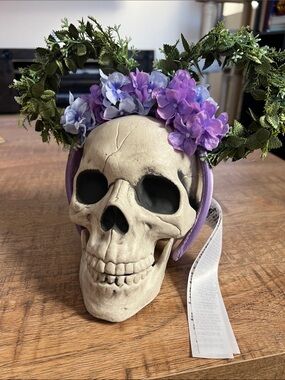 Disney Floral Purple Hydrangea Skull Headband